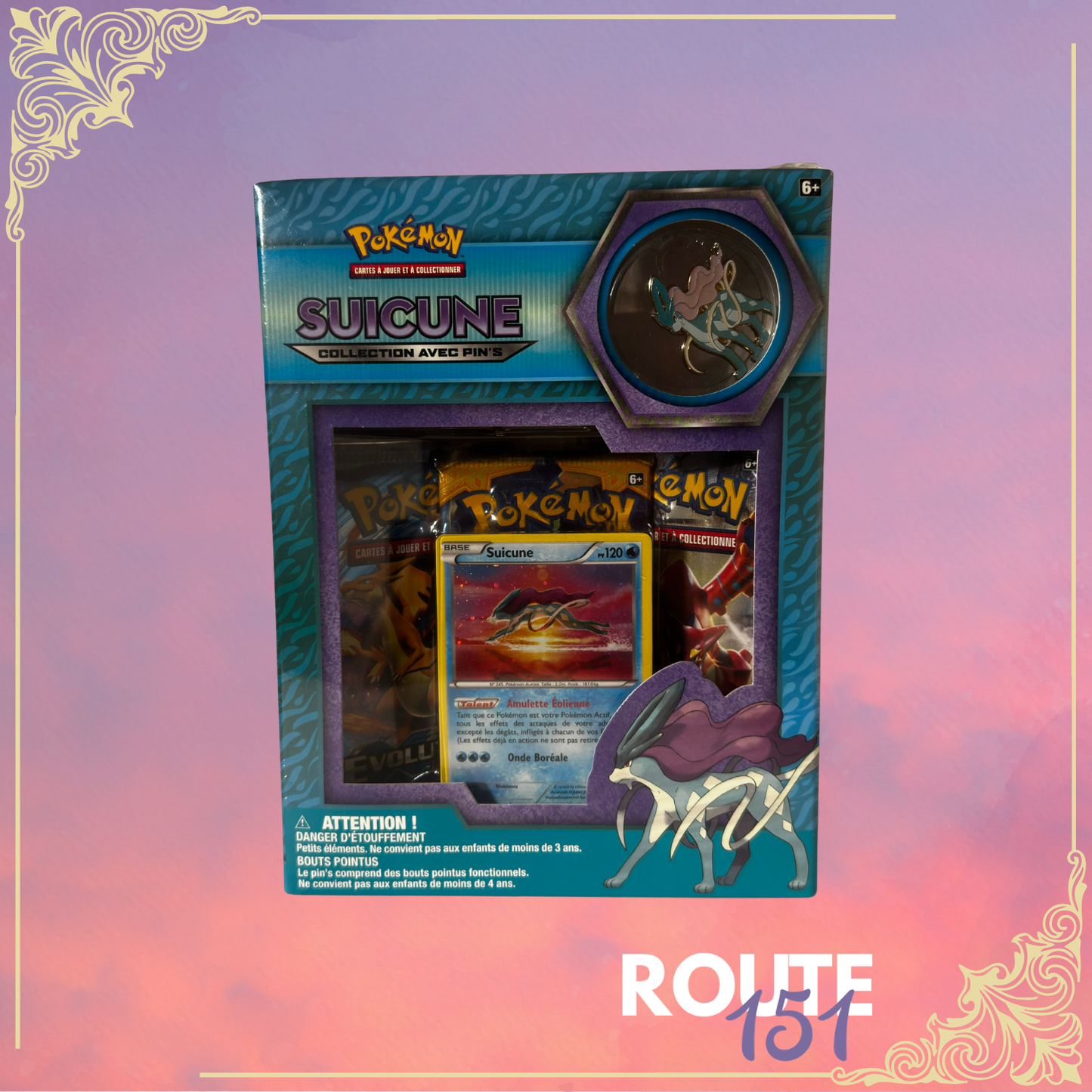 Coffret 3 Boosters - SUICUNE Collection avec Pin's